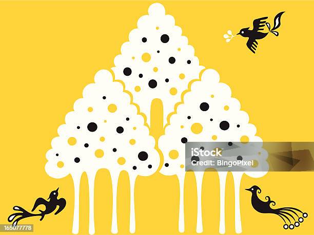 Мороженое Дерево Birds — стоковая векторная графика и другие изображения на тему Абстрактный - Абстрактный, Азиатская культура, Арт-деко
