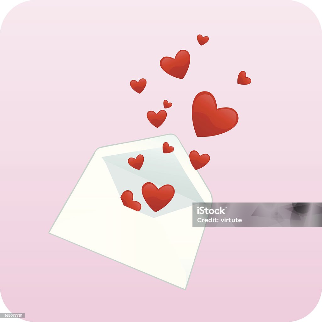 List miłosny - Grafika wektorowa royalty-free (Czerwony)