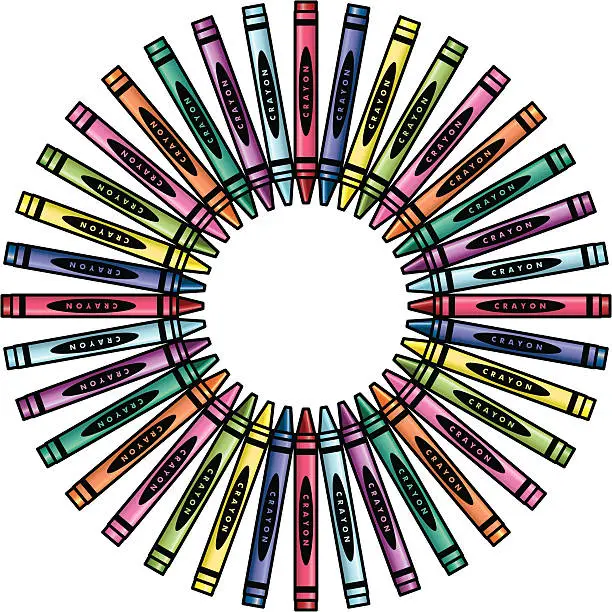 Vector illustration of Crayon Wreath