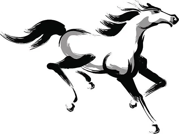 Vector illustration of horse (running)