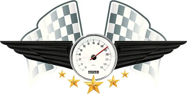 Vector illustration of Racing emblem speed