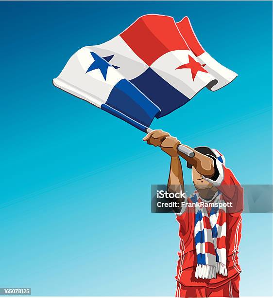 Panamania Winken Flagge Fußballfan Stock Vektor Art und mehr Bilder von Panama - Panama, Fußball, Fan