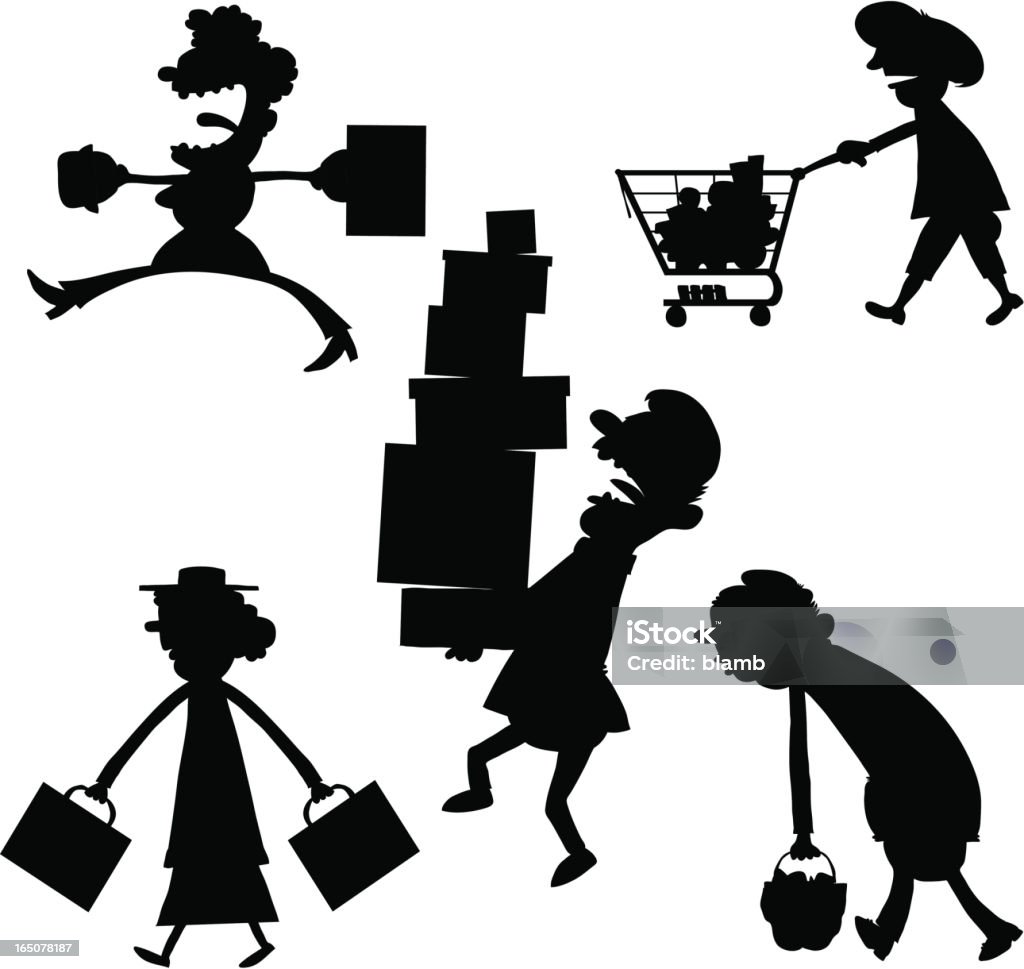 Les amateurs de lèche-vitrines - clipart vectoriel de Accro du shopping libre de droits