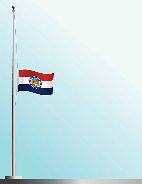 Flag of Missouri at Half-Staff EPS, Layered PSD, High and Low-Resolution JPGs included. Flag of flag half mast stock illustrations