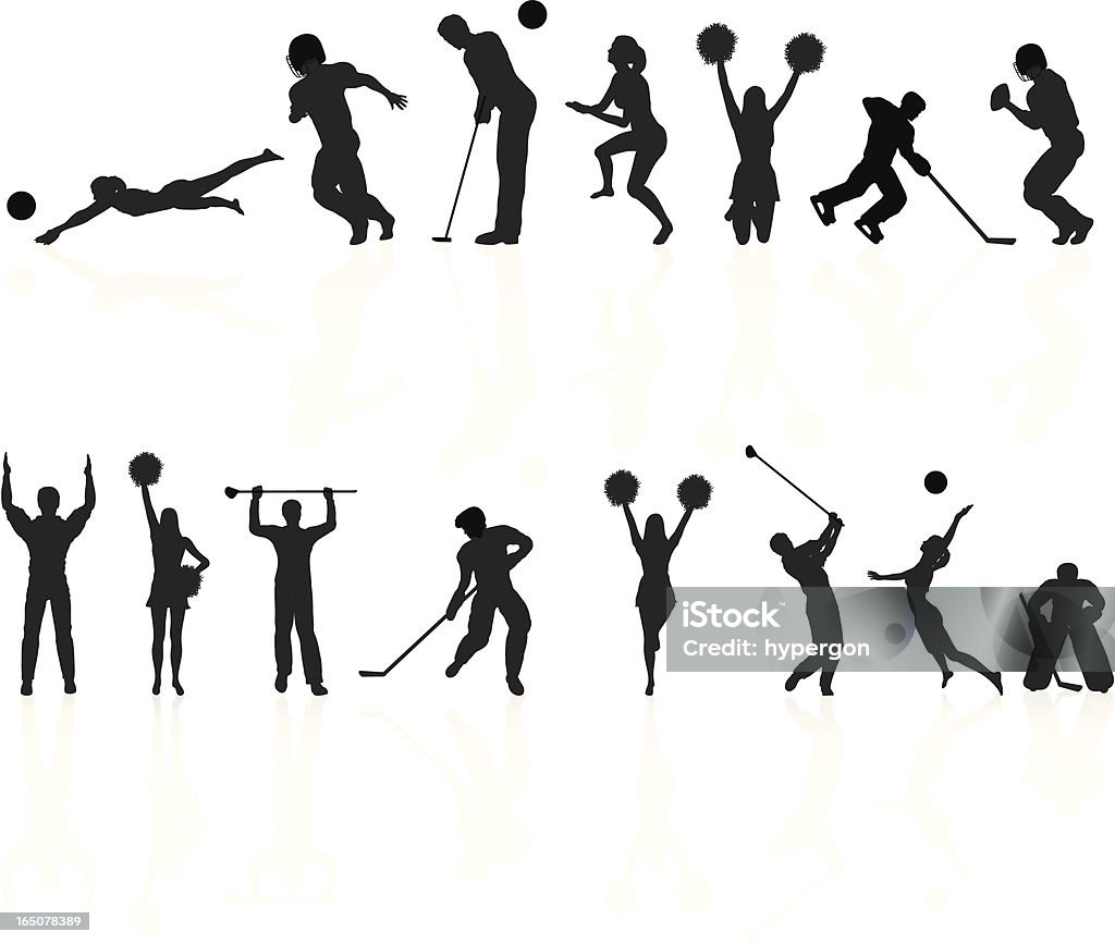 Sports Silhouette Collection File types included are ai, eps, jpg, and svg. Sport stock vector
