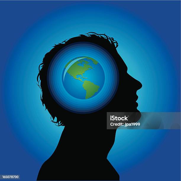 Earth Head Stock Illustration - Download Image Now - Globe - Navigational Equipment, Planet Earth, World Map