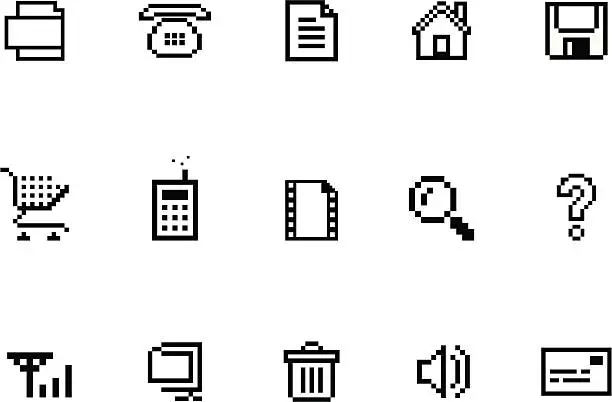 Vector illustration of Pixel  Website & Internet Icon Set