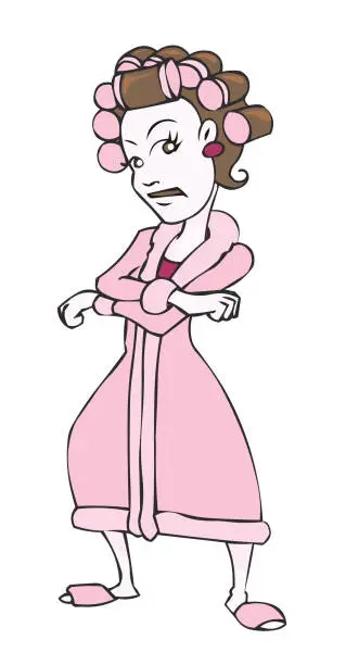 Vector illustration of Angry Housewife