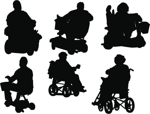 Our Wheelchairs Electric (Silhouette, Vector Drawing, disability) vector art illustration