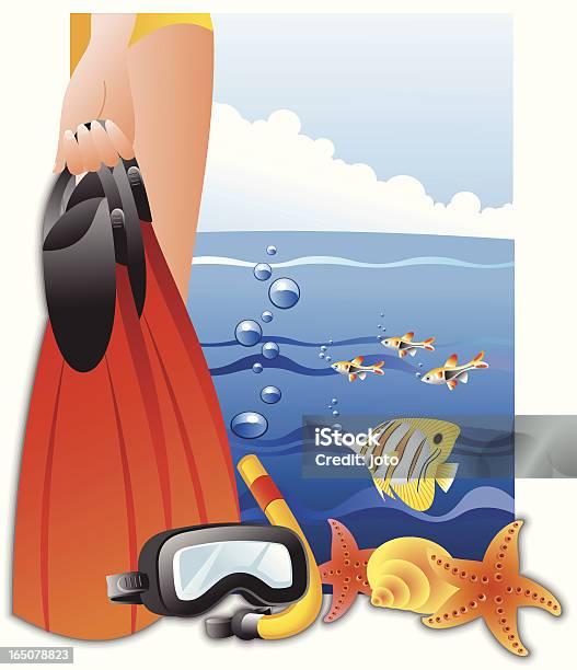 Ilustración de Durante Un Curso De Buceo y más Vectores Libres de Derechos de Agua - Agua, Buceo con equipo, Buceo con tubo