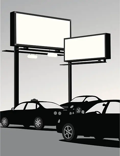 Vector illustration of Urban Advertising Vector Silhouette