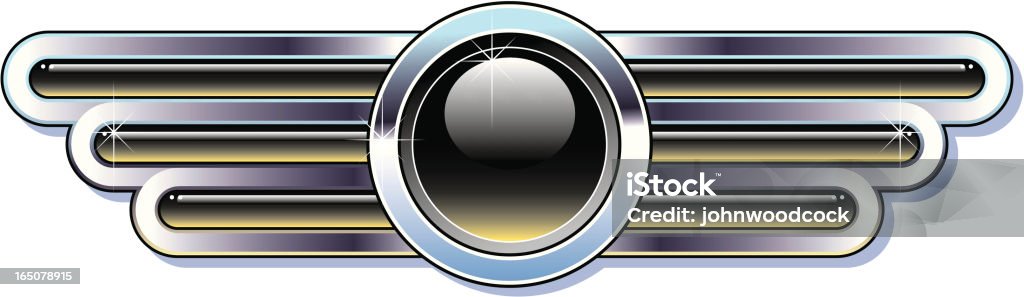 Chrome badge due - arte vettoriale royalty-free di Badge