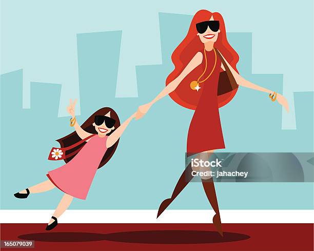 Celeb With Child Stock Illustration - Download Image Now - Child, Mother, Fame
