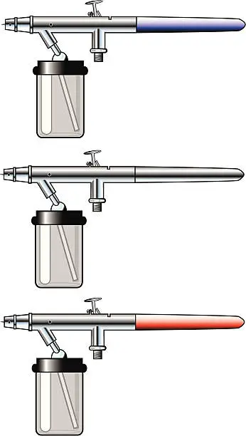 Vector illustration of Dual-Action Airbrushes