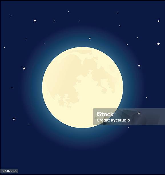 Sorella Luna - Immagini vettoriali stock e altre immagini di Luna piena - Luna piena, Luna, Paesaggio lunare