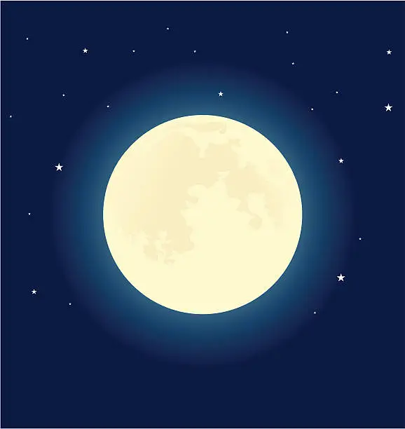 Vector illustration of Sister moon