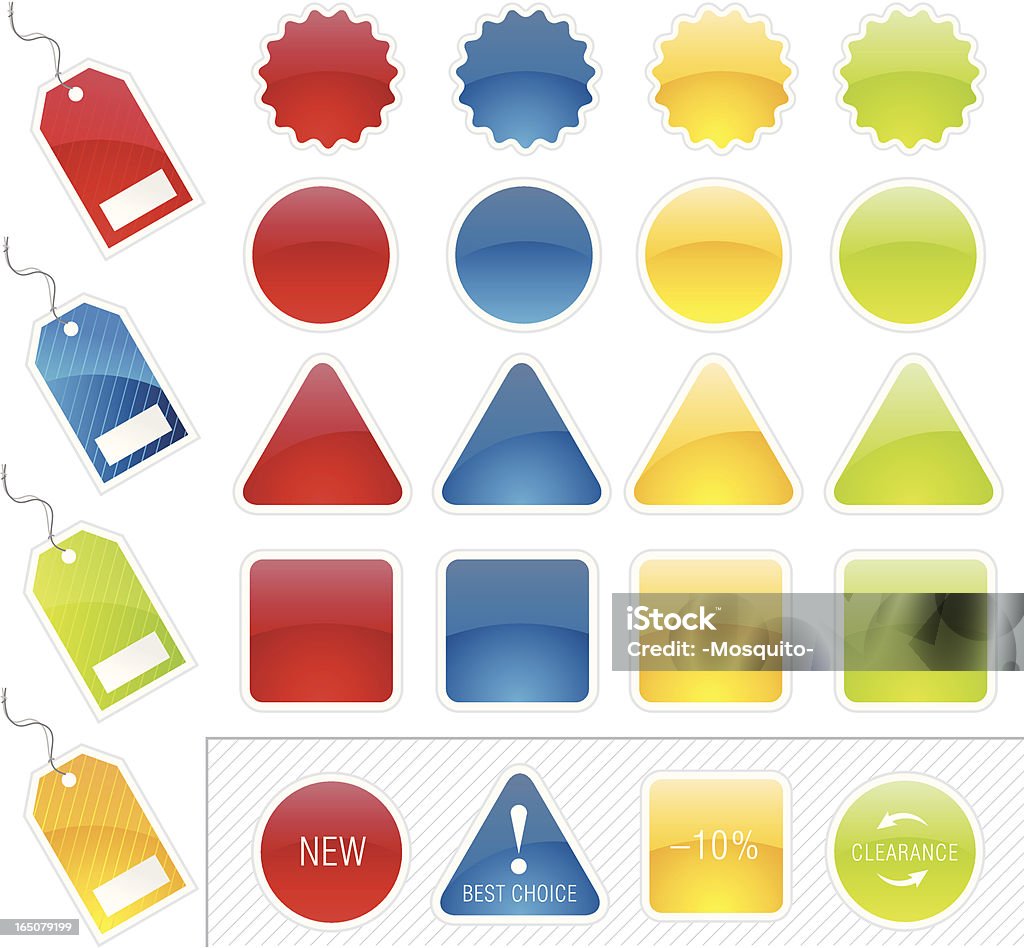 Button Tag Color Glossy Buttons And Tags Stock Illustration - Download Image Now - Blue ...