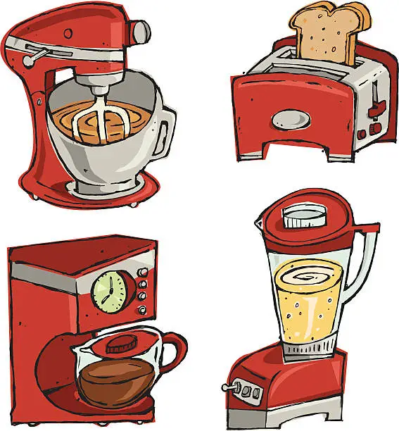 Vector illustration of Small Kitchen Appliances