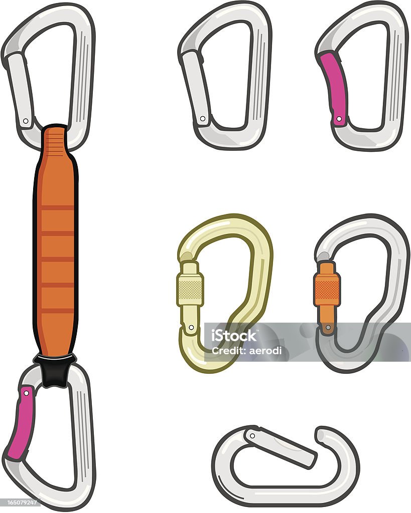 クライミング Carabiners - カラビナのロイヤリティフリーベクトルアート