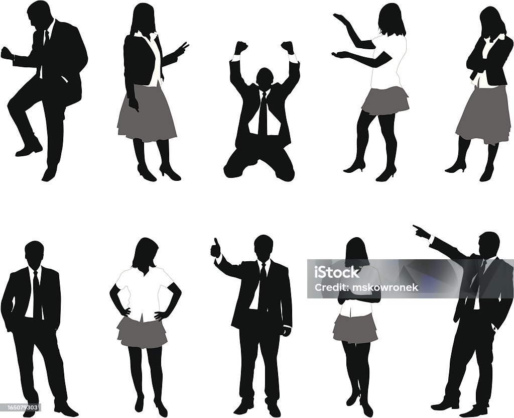 Business People Ten Higly Detailed Silhouettes of Business People Scale stock vector