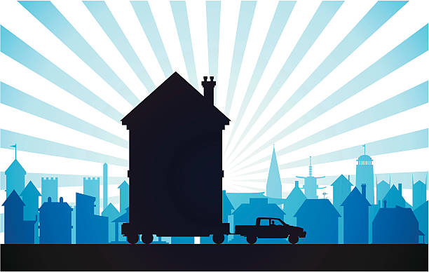 ilustraciones, imágenes clip art, dibujos animados e iconos de stock de mudanza - moving house house action silhouette