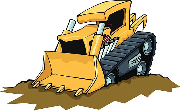 Vector illustration of Mad Bulldozer