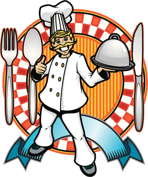 Vector illustration of Chef's Plate