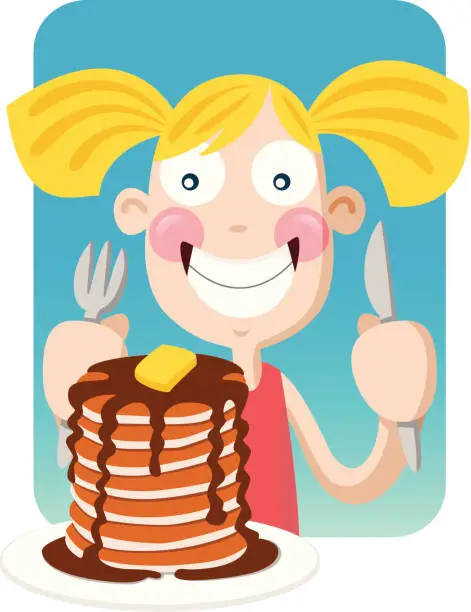 Vector illustration of Pancake Girl