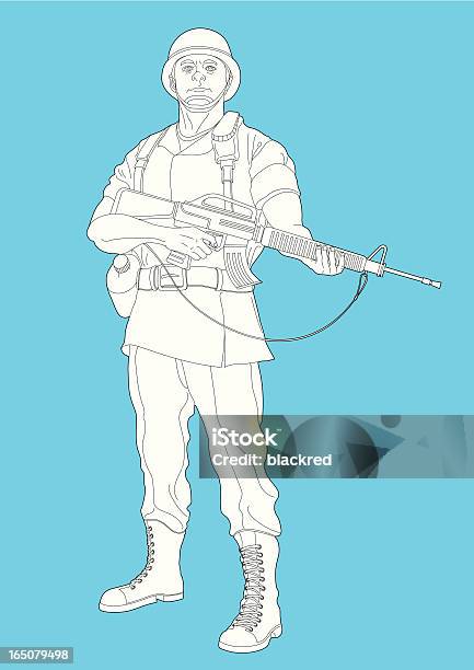 Soldier Stock Illustration - Download Image Now - Army, Drawing - Art Product, 20-29 Years