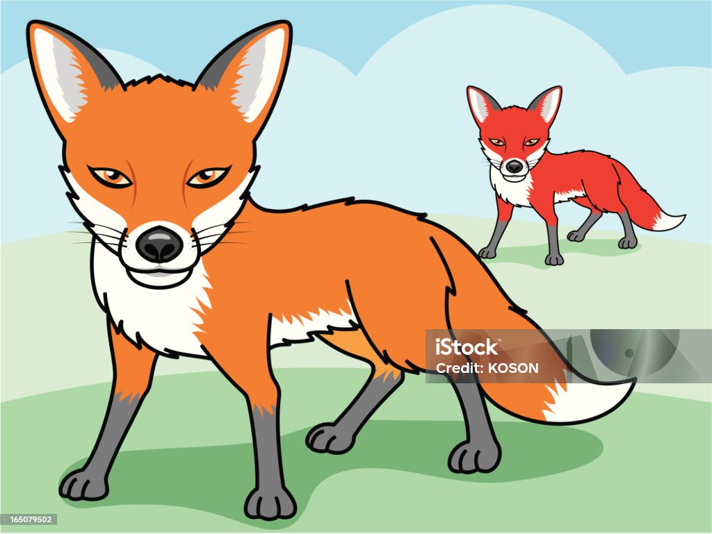 Fox de historieta - arte vectorial de Aire libre libre de derechos