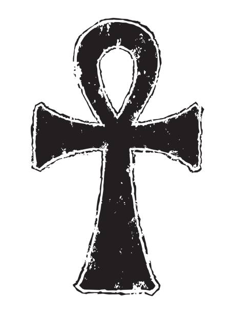 Egyptian Ankh Egyptian ankh symbol with a  weathered, distressed look. ian stock illustrations