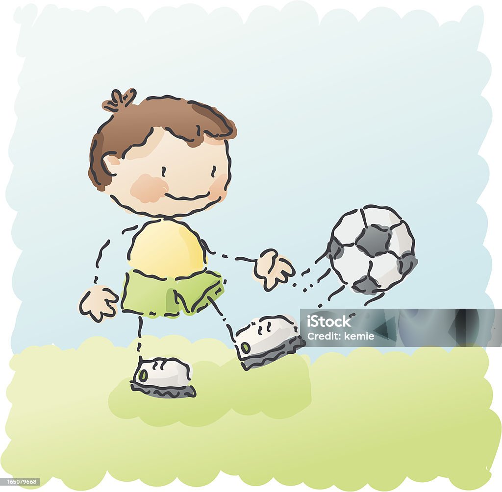 scribbles: Piłka nożna chłopiec - Grafika wektorowa royalty-free (Aktywny tryb życia)