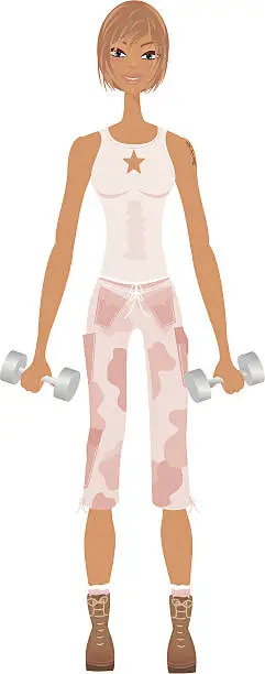 Vector illustration of Boot Camp Chick