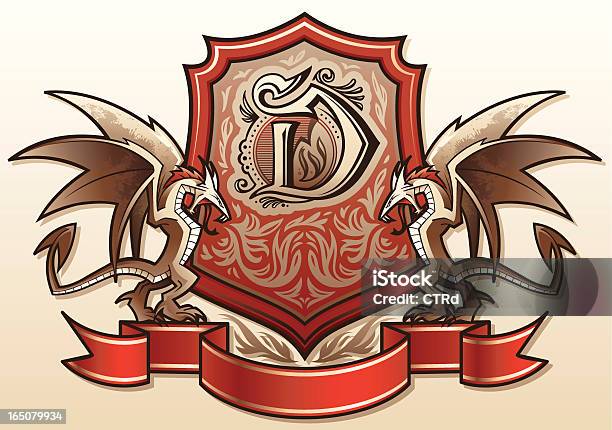 Shield Series Heraldic Buchstabe D Stock Vektor Art und mehr Bilder von Buchstabe D - Buchstabe D, Emblem, Design