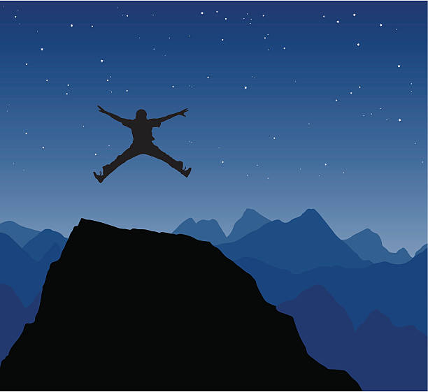 Wide awake at night A conceptual image of a person wide awake at night. jumping jacks stock illustrations