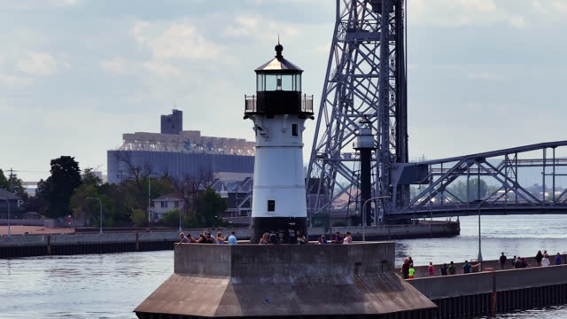Lighthouse Aerial shot in Duluth, Minnesota