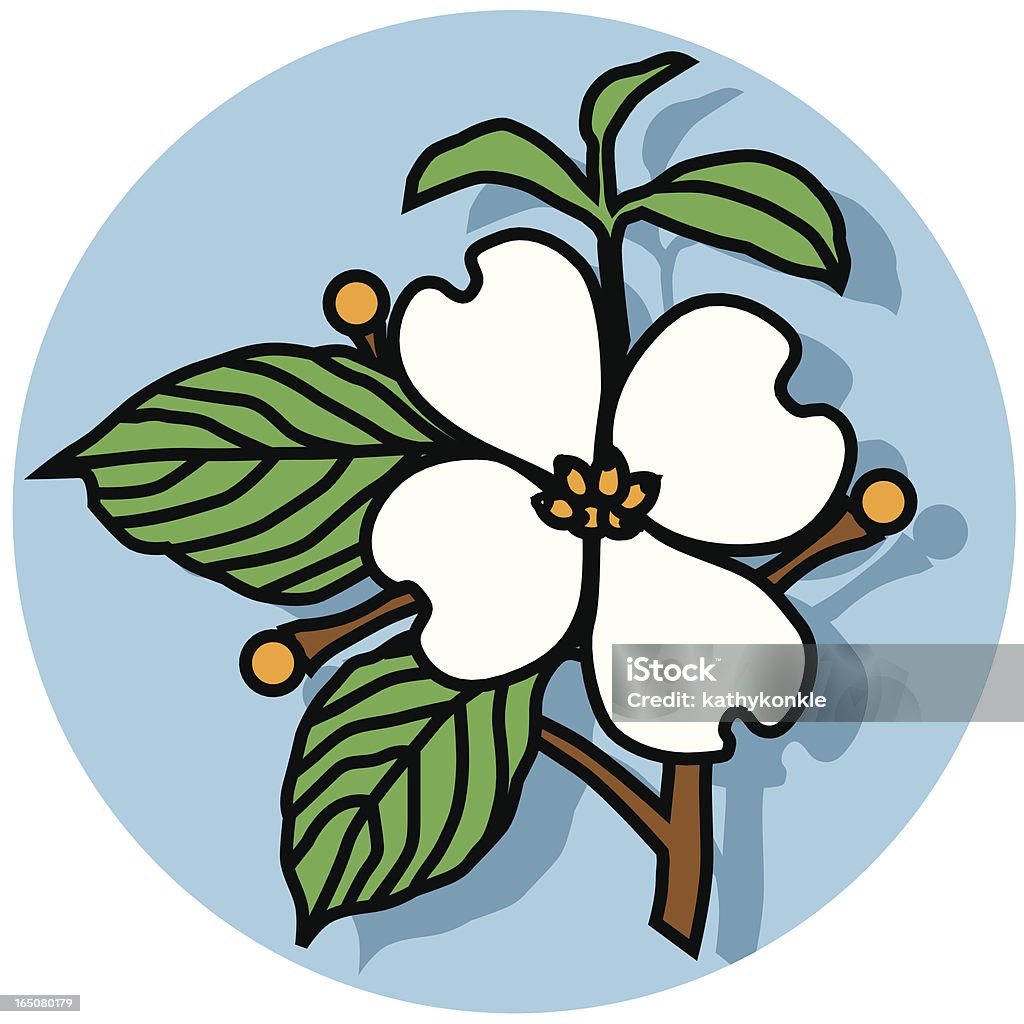 Icono dogwood flower - arte vectorial de Cornus libre de derechos