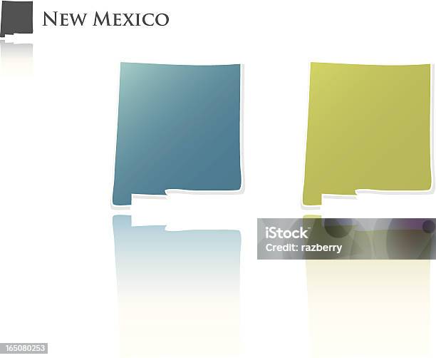 Gráfico De Estado Do Novo México - Arte vetorial de stock e mais imagens de Azul - Azul, Contorno, Cor preta