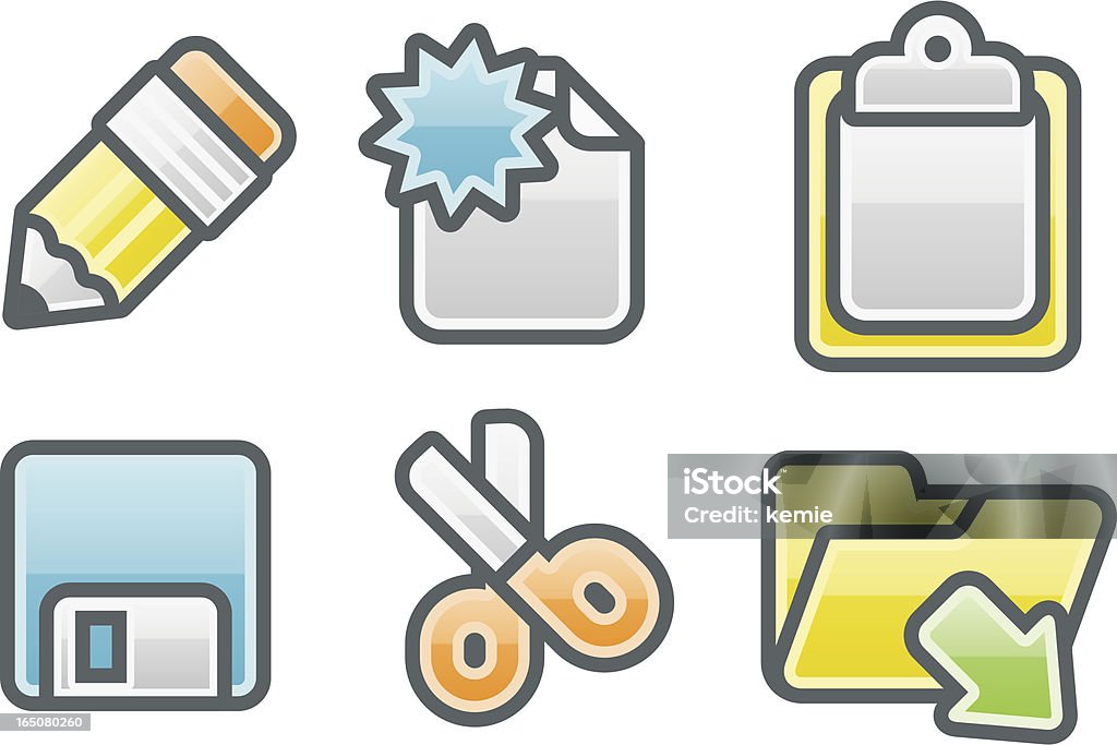 Sauber glänzend icons: Symbolleiste - Lizenzfrei Bleistift Vektorgrafik