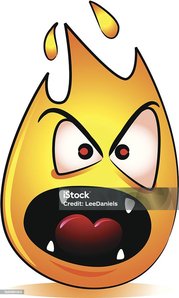 Flamming Rage Angry Flame Cartoon Stock Illustration - Download Image Now - Art And ...