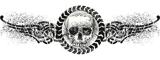 celtic black skull emblem vector art illustration