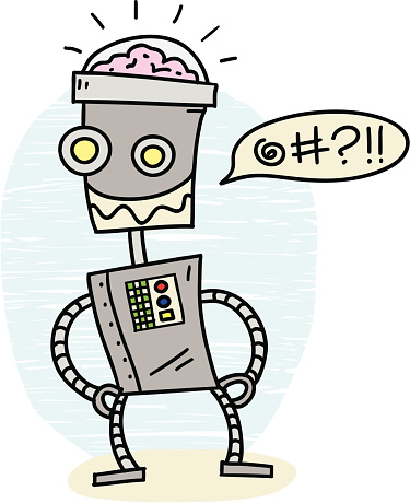 Draw R Brain Bot Brain Bot Stock Illustration - Download Image Now - Bizarre, Cheerful ...