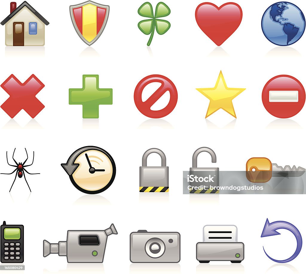 Internet II-Icons-Farbe - Lizenzfrei Schutzschild Vektorgrafik