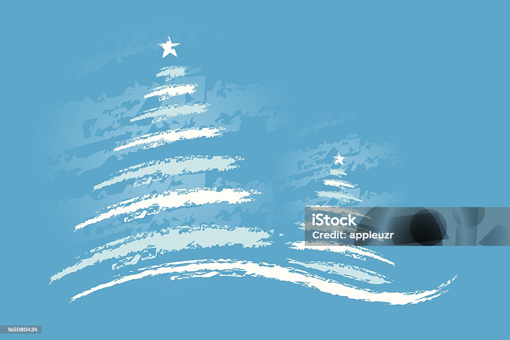Two Trees on a Hill Two Christmas vector trees. File contains 2 Pantone colors. If CMYK output is desired colors will need to be converted. Blue stock vector