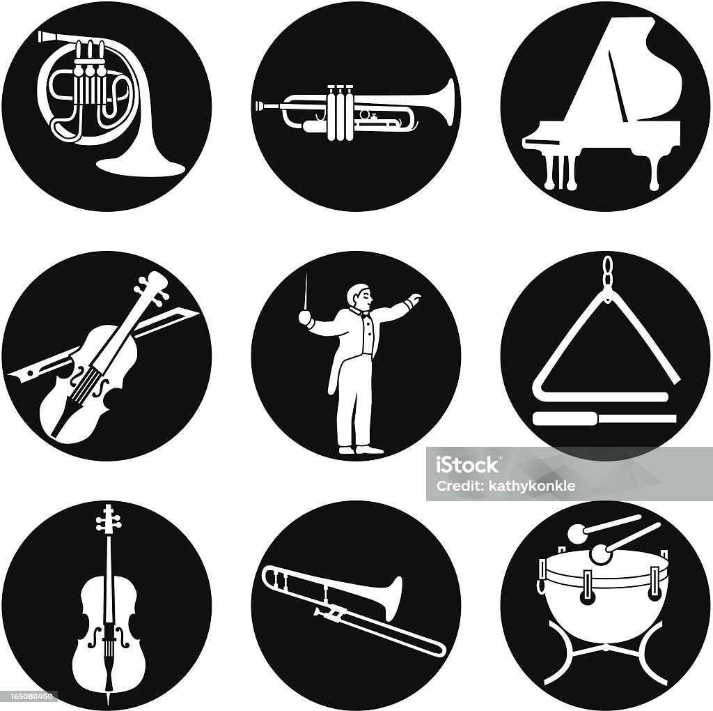 Renversement de la musique classique icônes - clipart vectoriel de Cor libre de droits