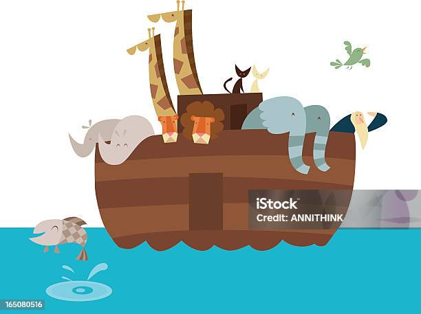 Vector Artistic Cartoon Illustration Of Noahs Ark Stock Illustration - Download Image Now - Ark, Illustration, Fairy Tale
