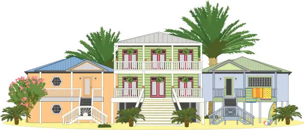 Vector illustration of Beach Houses