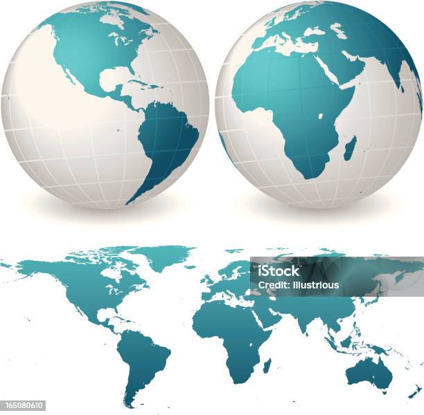 Global Definido Com Mapa Sérieaméricas África E A Europa - Arte vetorial de stock e mais imagens de América do Norte