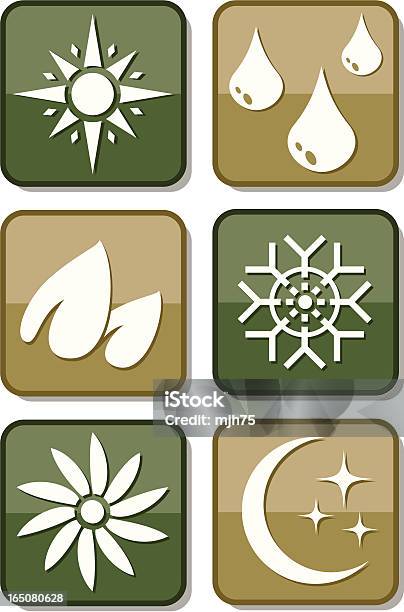 Natursymbole 2 Stock Vektor Art und mehr Bilder von Beige - Beige, Blatt - Pflanzenbestandteile, Blume