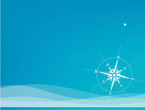 Blue vector background with a compass rose. HiRes and ai10 files (with all objects in separate layers) included.